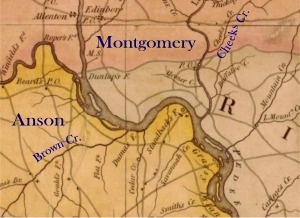 Map of the Anson County area